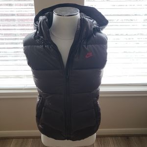 Nike Down Vest detachable hoodBrown color Size X